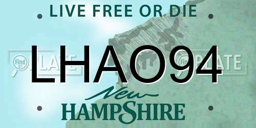 LHAO94 New Hampshire License Plate