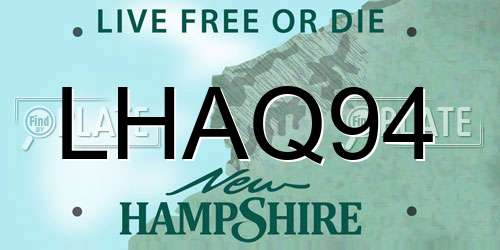 LHAQ94 New Hampshire License Plate