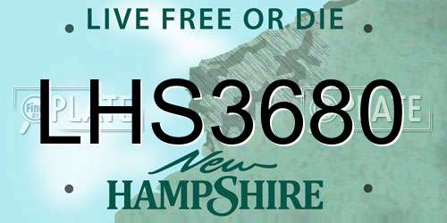 LHS3680 New Hampshire License Plate