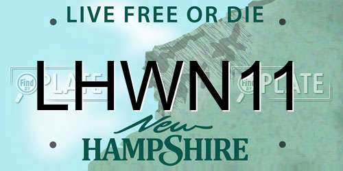 LHWN11 New Hampshire License Plate