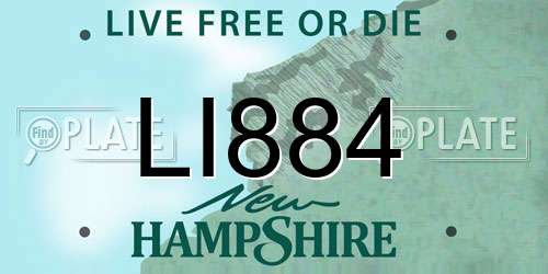 LI884 New Hampshire License Plate