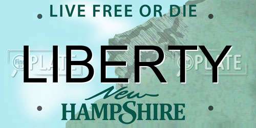 LIBERTY New Hampshire License Plate