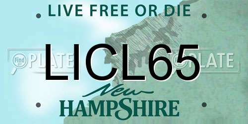 LICL65 New Hampshire License Plate