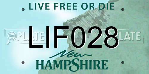 LIF028 New Hampshire License Plate