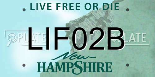 LIF02B New Hampshire License Plate