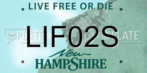 LIF02S New Hampshire License Plate