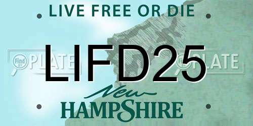 LIFD25 New Hampshire License Plate