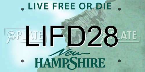 LIFD28 New Hampshire License Plate