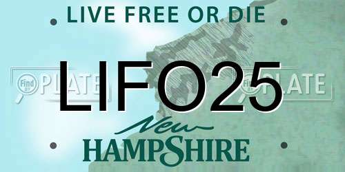 LIFO25 New Hampshire License Plate