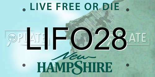LIFO28 New Hampshire License Plate