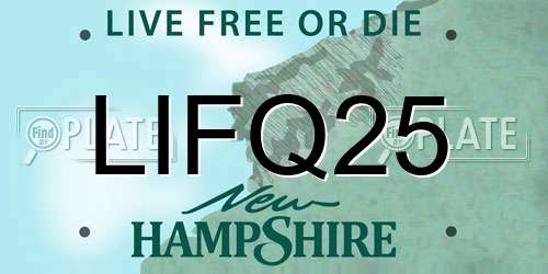 LIFQ25 New Hampshire License Plate