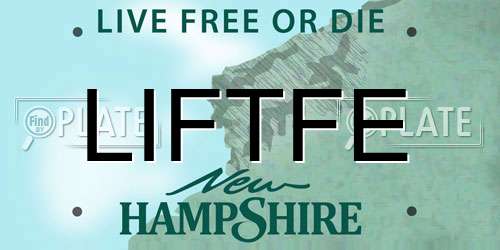 LIFTFE New Hampshire License Plate
