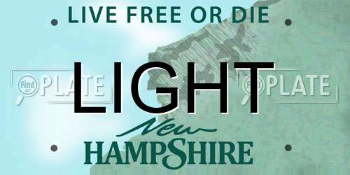 LIGHT New Hampshire License Plate