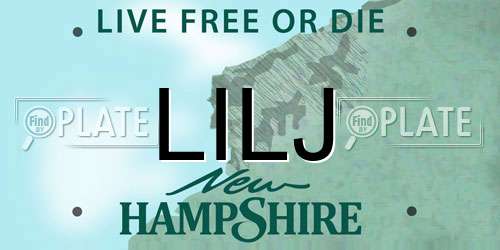 LILJ New Hampshire License Plate