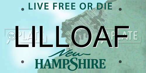 LILLOAF New Hampshire License Plate