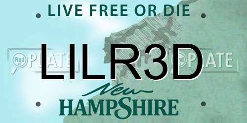 LILR3D New Hampshire License Plate