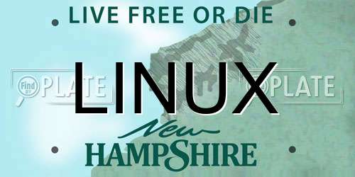 LINUX New Hampshire License Plate