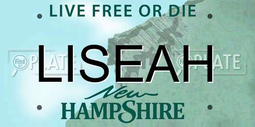 LISEAH New Hampshire License Plate