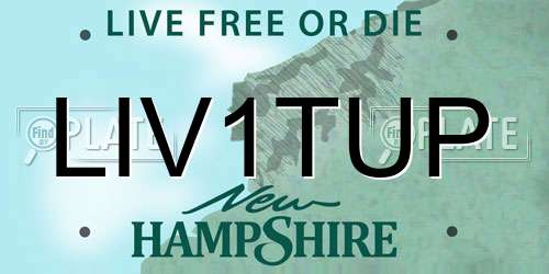 LIV1TUP New Hampshire License Plate