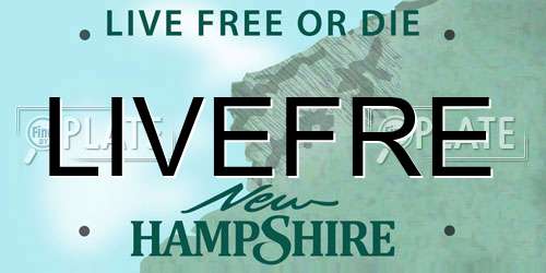 LIVEFRE New Hampshire License Plate