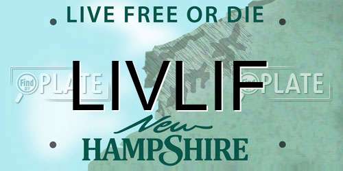 LIVLIF New Hampshire License Plate