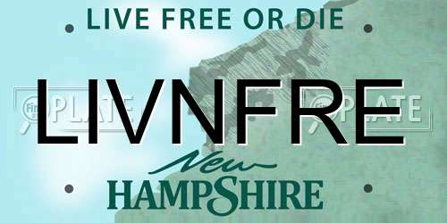 LIVNFRE New Hampshire License Plate