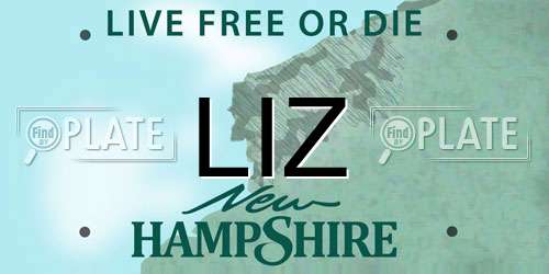 LIZ New Hampshire License Plate