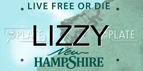 LIZZY New Hampshire License Plate