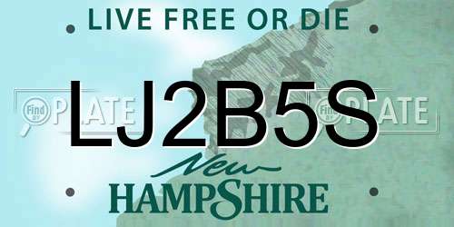 LJ2B5S New Hampshire License Plate