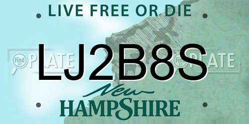 LJ2B8S New Hampshire License Plate