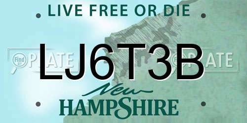 LJ6T3B New Hampshire License Plate