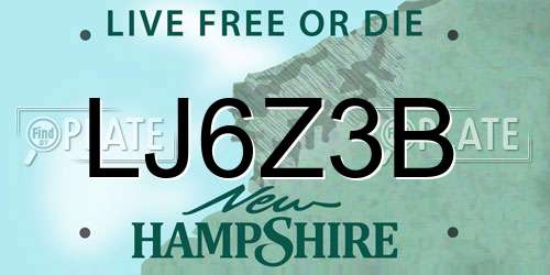 LJ6Z3B New Hampshire License Plate