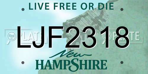 LJF2318 New Hampshire License Plate