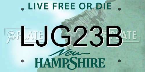LJG23B New Hampshire License Plate