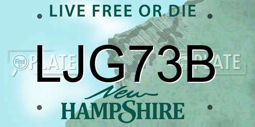LJG73B New Hampshire License Plate