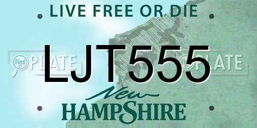 LJT555 New Hampshire License Plate