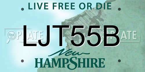 LJT55B New Hampshire License Plate