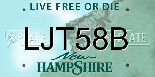 LJT58B New Hampshire License Plate