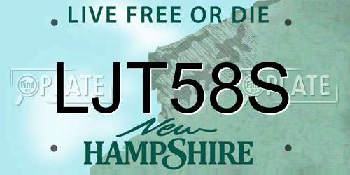 LJT58S New Hampshire License Plate