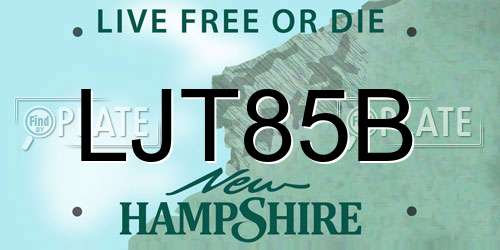 LJT85B New Hampshire License Plate