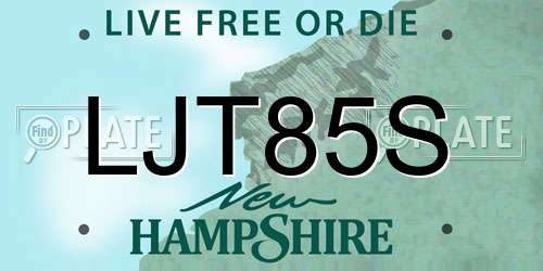 LJT85S New Hampshire License Plate