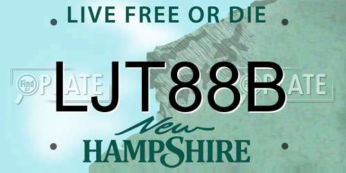LJT88B New Hampshire License Plate