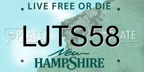 LJTS58 New Hampshire License Plate