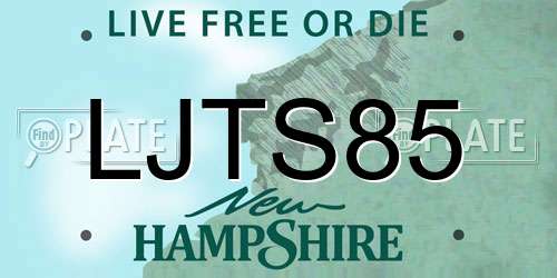 LJTS85 New Hampshire License Plate