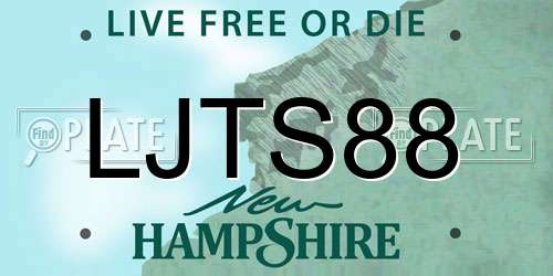 LJTS88 New Hampshire License Plate