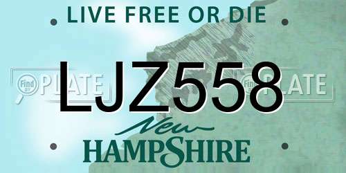LJZ558 New Hampshire License Plate