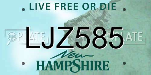 LJZ585 New Hampshire License Plate
