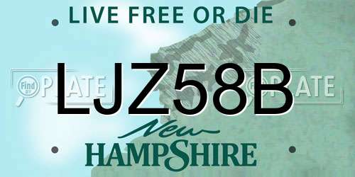 LJZ58B New Hampshire License Plate