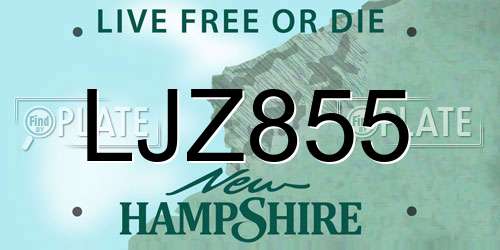 LJZ855 New Hampshire License Plate
