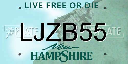 LJZB55 New Hampshire License Plate
